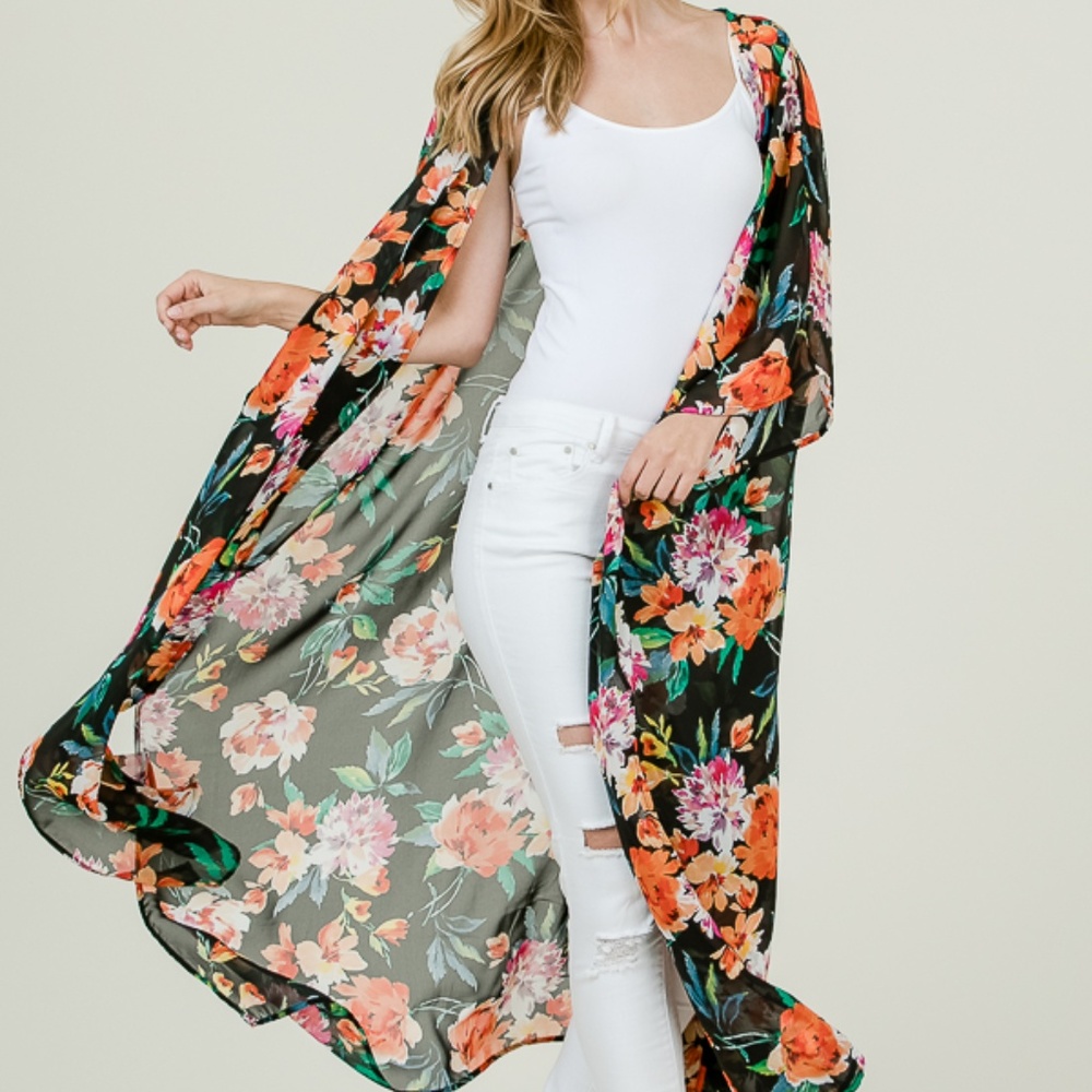 FLORAL PRINT CARDIGAN